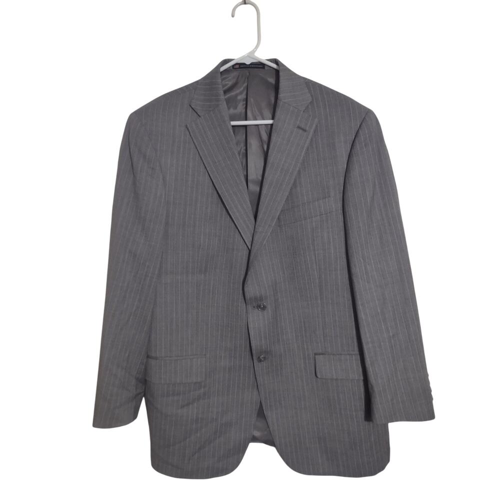 Reda Milano Hart Schaffner and Marx Super 130s Gray pin stripe blazer‎ 44R